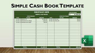 How to Create a Simple Cash Book in Excel  Accounting Template Design in Excel