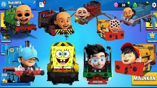 KERETA UPIN IPIN VS KERETA BOBOIBOY VS KERETA EJEN ALI VS KERETA SPONGEBOB DI GAME STUMBLE GUYS