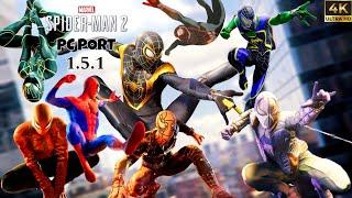 Spiderman 2 New Update All 8 New Suits Showcase in Action  Spider-Man 2 PC Port 1.5.1 Max Graphics