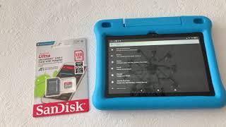 How to install SD card into Amazon Fire Tablet SanDisc Ultra microSXCD