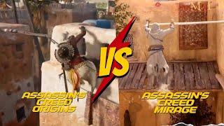 Assassins Creed origins vs Assassins Creed Mirage  Parkour gameplay