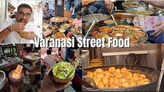 Varanasi Street Food  Kashi Chat Bhandar Blue Lassi Shop Ram Bhandar and more