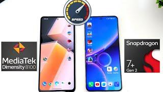 Snapdragon 7+Gen2 vs Dimensity 8100 SpeedTest 