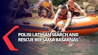 Polisi Latihan Search and Rescue bersama Basarnas