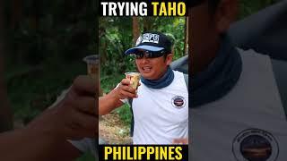 Trying Filipino Taho for the first time  #shorts #filipinofood #travelphilippines