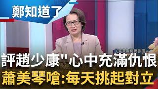 蕭美琴評趙少康心中充滿仇恨 更酸每天挑起台灣社會對立 對比侯康配.柯盈配 蕭美琴賴蕭配是最穩健.有能力的團隊｜鄭弘儀主持｜【鄭知道了 精選】20231204｜三立新聞台