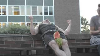 Man Breaks Watermelon With His Thighs