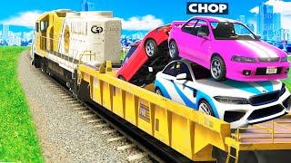 GTA 5 FROSTY AND CHOP DO TRAIN PARKOUR TOGETHER