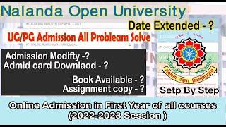 Nalanda Open University UG & PG Admission Online Form 2022  Nou Admission Modify