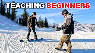 Teaching Complete Beginners How To Snowboard