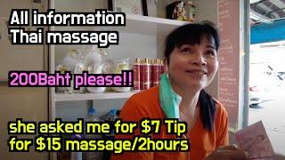 All information about Thai massage she asked me for $7 Tip for $15 massage2hours