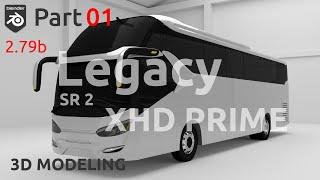 3D Modeling Legacy SR 2 XHD PRIME Bus Body in Blender 2.79 Cycles Render - Part 01