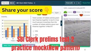 ️ SBI clerk prelims full test -2New pattern live attempt in practice mockdaily targets 