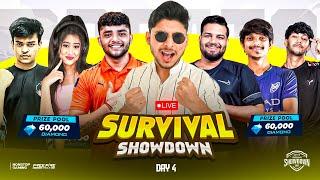 SURVIVAL SHOWDOWN  YOUTUBERS BATTLE DAY 4  FT- PAHADI LEGEND  #nonstopgaming -free fire live