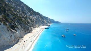 Best Beaches  Egremni Beach Lefkada Greece  Deep House Drone 4K Footage