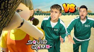 SQUID GAME Red Light Green Light Challenge **SON vs DAD**