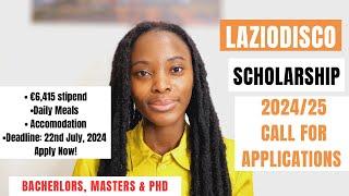 LAZIO DISCO SCHOLARSHIP 202425 CALL FOR APPLICATIONS FULLY FUNDED SCHOLARSHIP IN ITALY