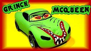 Grinch Lightning McQueen Pixar Cars Custom we made the Grinch for Christmas Fun