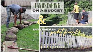 DIY Landscaping with Rocks  Retaining Wall Idea  Picket Fence Garden  Landscaping on a Budget