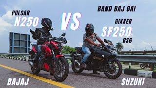 Bajaj Pulsar N250 Vs 2022 Suzuki Gixxer SF250 Bs6 Bs6 Ab Ayega Maza  Amazing Race  Ksc Vlogs