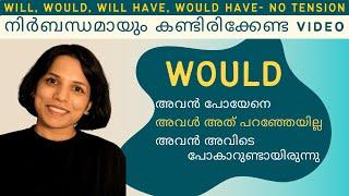 WOULD ഇത്രയും സിമ്പിൾ ആണോ? WOULD WILLWOULD HAVE WILL HAVE- SPOKEN ENGLISH MALAYALAM CLASS