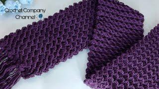 كروشيه سكارف بغرزه مجسمه _ Crochet scarf