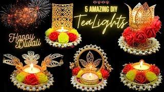 5 Amazing DIY Tea lights  Diwali Decor Ideas  Tealight Candle Holder  Easy Tealights  Peeki Pops