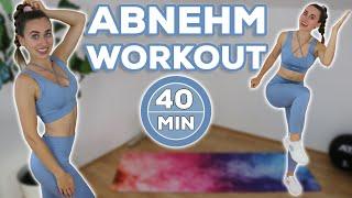 40 Min. WOHNZIMMER FATBURN WORKOUT + Warm Up & Cool Down  Fullbody Abnehm Workout
