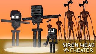 WITHERs STRONG FAMILY VS. SIREN HEAD MONSTER SCHOOL MINECRAFT ANIMATION