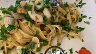 Fettuccine MarZucca. Crema di zucchine e frutti di mare.