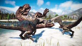 Jurassic World Evolution 2  MOD ALLORAPTOR INDOMINUS REX Fight T.REXALLOSINOSAURUSINDOTAURUS