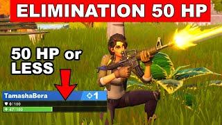 Eliminations while at 50 Health or less Challenge Trick Shot Mission - Fortnite Chapter 2