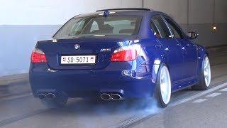 BMW M5 E60 with Eisenmann Race Exhaust - LOUD V10 Sound & Burnouts