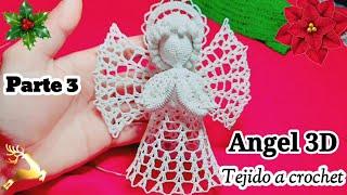 ANGEL 3D  TEJIDO A CROCHET CON HILO DE BORDAR A MÁQUINA. ● VIDEO 3