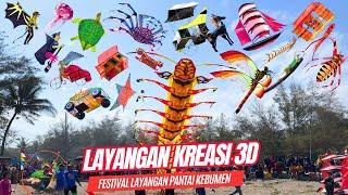 Festival Layangan Kreasi 3D di Pantai Pandan Kuning Kebumen 2024 - Layangan Unik dan Lucu - Kite