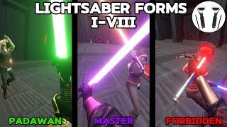 ALL LIGHTSABER FORMS  Realistic Lightsaber Combat in VR Blade and Sorcery