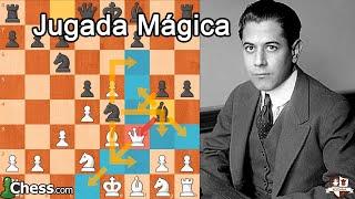 Jugada Mágica de José Raúl Capablanca Sacrificó su Dama en la Jugada 10