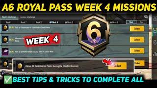 A6 WEEK 4 MISSION  PUBG WEEK 4 MISSION EXPLAINED  A6 ROYAL PASS WEEK 4 MISSION  C6S17 RP MISSIONS