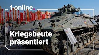 Russland Erbeutete Panzer ausgestellt – auch deutscher Leopard darunter