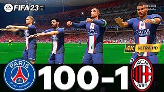 FIFA 23 - MESSI RONALDO MBAPPE NEYMAR ALL STARS  PSG 100 - 1 AC MILAN