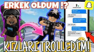 ERKEK OLDUM  KIZLARA SNAPCHATEN YAZIP TROLLEDİM  KOMİK ROBLOX VİDEOLARI