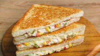 Cheesy Veg Sandwich Recipe Easy and Quick Sandwich