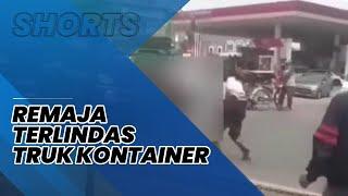 Viral Video Aksi Remaja di Tangerang Nekat Adang Truk Kontainer yang sedang Jalan 1 Tewas Terlindas