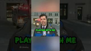 Firefighter Pranks News Reporter Live on the Air  #shorts