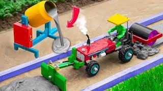 handmade diy small tractor leveling machine science project  diy concrete mixer @sunfarming7533