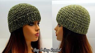 How To Crochet A Beanie Hat  Back To Basics Beanie  Bag O Day crochet Tutorial #597
