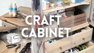 Craft Supply Organization  Craft Cabinet Storage Solutions  Armoire Reused for Craft Stash Storage
