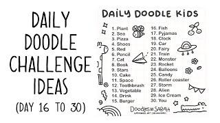 30 Day Daily Doodle Challenge Ideas Part 2 Day 16 to 30  Doodles by Sarah