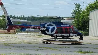 NewsCopter 7 ABC7 NY Startup and Take-off Linden Airport LDJ NJ N77NY