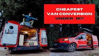 EPIC VAN CONVERSION UNDER £1K - Ford transit connect vanlife micro campervan